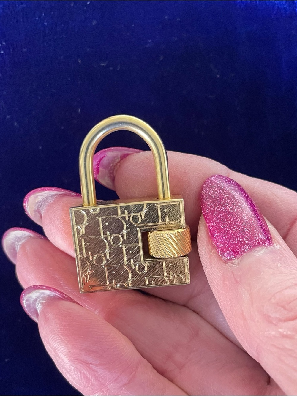 Dior Gold-tone Signature Padlock Key Charm
